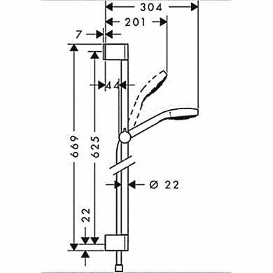 Душовий набір Hansgrohe Croma Select Multi 65 см хром 26580400