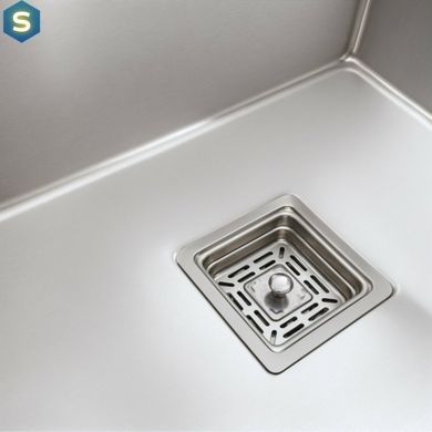 Кухонна мийка Platinum Handmade 780x430x220 R нержавійка (квадратний сифон,3.0/1.0), Нержавіюча сталь