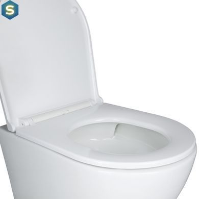 Унітаз підвісний Qtap Robin Mew безобідковий з сидінням Soft-close QT1333046EUQW, Білий