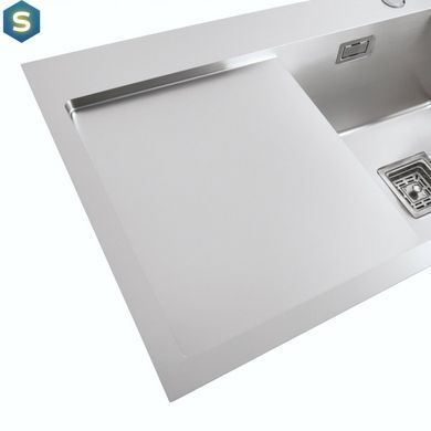 Кухонна мийка Platinum Handmade 780x430x220 R нержавійка (квадратний сифон,3.0/1.0), Нержавіюча сталь