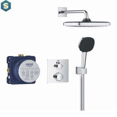 Душова система прихованого монтажу термостатична Grohe QuickFix Precision Grohtherm Cube 34882000, Хром