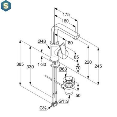 Смеситель для умывальника Kludi Zenta SL 480270565, Хром