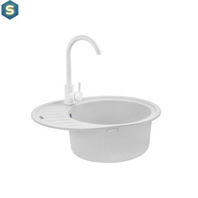 Кухонна мийка гранітна Kroner KRP Komposit GRA-6250 CV027415, Каппучино