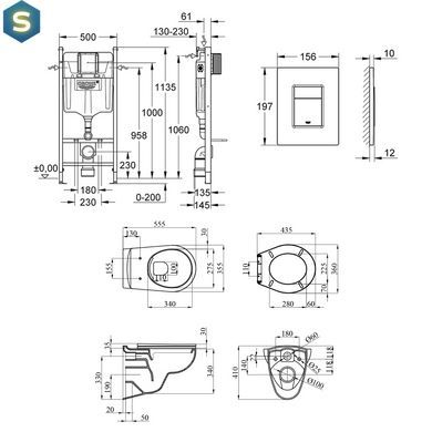 Комплект унітазу з інсталяцією 4 в 1 Grohe Solido Even UA38971966A