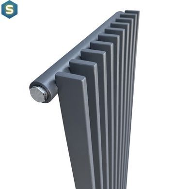 Вертикальный дизайнерский радиатор отопления Arttidesign Pesaro 10/1800/360/50 сірий матовый, Каппучино