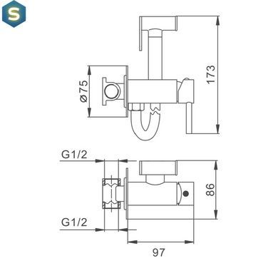 Набор гигиенического душа скрытого монтажа Frap F7505-2, хром, Хром
