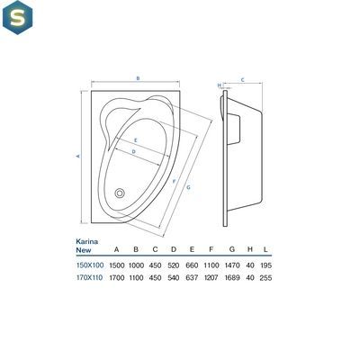 Ванна акрилова Koller Pool Karina New 150x100 L KARINANEW150X100L, Білий