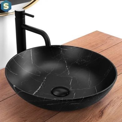 Умивальник Rea Fibo black matt накладний REA-U3301, Черный матовый