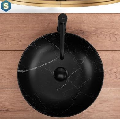 Умивальник Rea Fibo black matt накладний REA-U3301, Черный матовый
