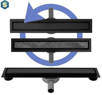 Душовий канал Rea Neo Pro black 2в1 чорний 90 см REA-G8908