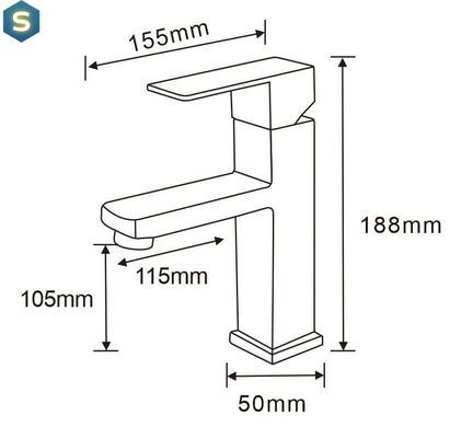 Змішувач для умивальника Wezer PRO1-02-BLACK, Черный матовый
