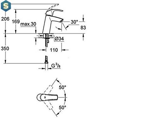 Смеситель для раковины Grohe Eurosmart 23324001