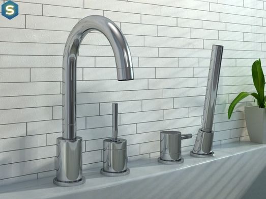 Змішувач на борт ванни Kohlman Maxima chrome QB244M, Хром