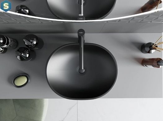 Умывальник Mexen Viki silver black matt с узором накладной MEX-21054872, Хром