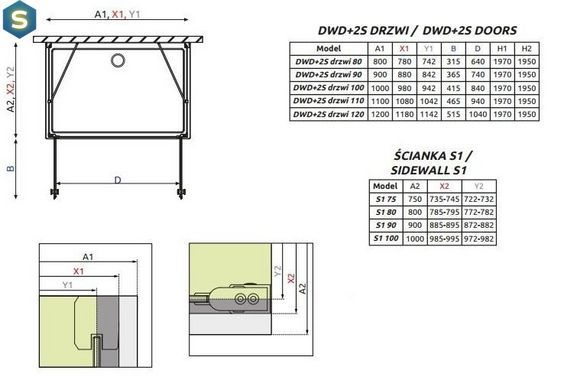 Душевая кабина Radaway EOS II DWD+2S 110x75x197 3799403-01+3799409-01L+3799409-01R