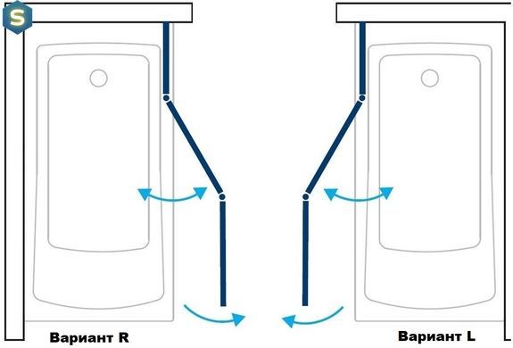Шторка для ванни Koller Pool матове скло QP96(left)