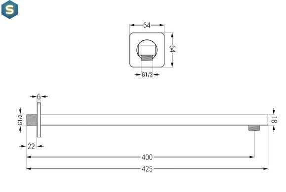 Душевая система Rea Brito chrome с термостатом + BOX скрытого монтажа REA-P0801KPL-D, Хром