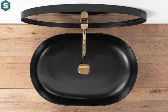 Умывальник Rea Cleo black mat накладной черный REA-U0035, Черный матовый
