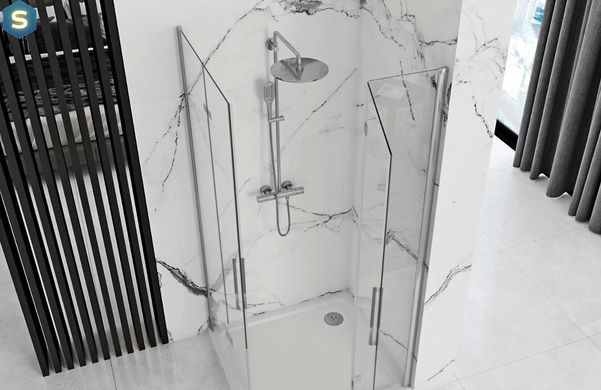 Душевая кабина Rea Molier 2 90x100 chrome REA-K8539 + REA-K6371, Хром, Универсальная, прозрачный, хром