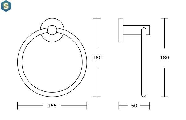 Полотенцедержатель кольцевой VBI Venus nickel VBI-040003NI, Зеленый матовый