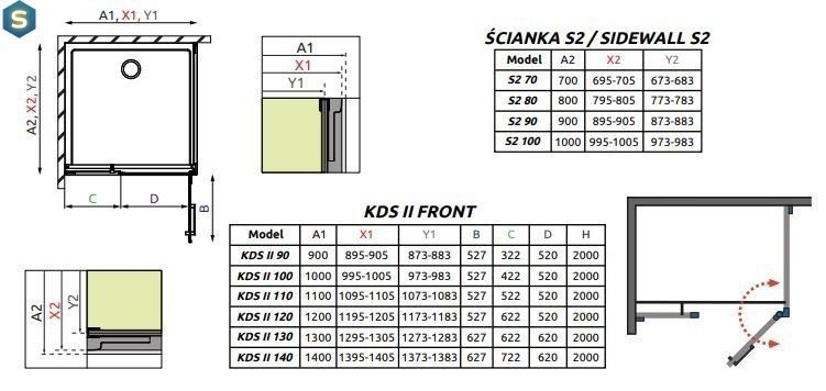 Душевая кабина Radaway Arta KDS II 130Rх100 386522-03-01L + 386106-03-01 + 386112-03-01