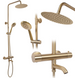 Душевая система Rea Lungo с термостатом и изливом brushed gold REA-P6604, Золотой