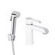 Змішувач з гігієнічною лійкою Qtap Grand QTGRA272CRW45671 Chrome/White, Білий