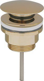 Донный клапан для раковины VBI brushed gold click-clack универсальный VBI-059000BG, Золотой