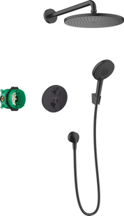 Душова система прихованого монтажу Hansgrohe Croma S 280 1jet Ecostat S з термостатом Matt Black 27961670