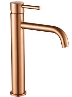Смеситель для умывальника Rea Lungo brushed copper высокий REA-B1114, Теплый закат