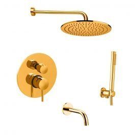 Душова система з виливом Paffoni Shower верхній душ &Oslash;300 мм honey gold KITLIG019HG300, Золотий