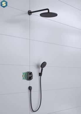 Душова система прихованого монтажу Hansgrohe Croma S 280 1jet Ecostat S з термостатом Matt Black 27961670
