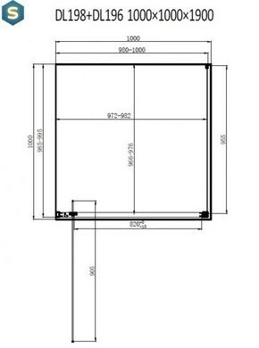 Душова кабіна Dusel DL198B + DL196B Black Matt 1000x1000x1900, Черный матовый, прозорий, чорний матовий, 100x100