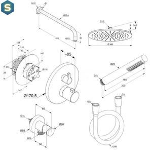 Душевая система скрытого монтажа Kludi Bozz 38658N076