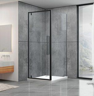 Душова кабіна Dusel DL198B + DL196B Black Matt 1000x1000x1900, Черный матовый, прозорий, чорний матовий, 100x100