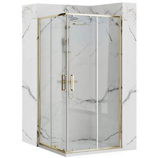 Душова кабіна Rea Punto 80x80 gold розсувна REA-K6441, Золотий, Універсальна, золотий