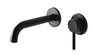 Смеситель для умывальника Kohlman Axel Black + Box скрытого монтажа QW180AB, Черный матовый