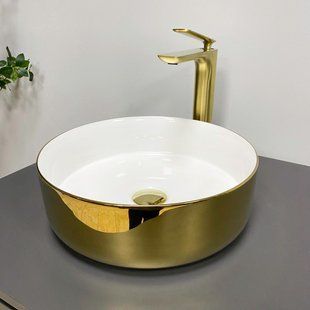 Умывальник VBI Prato gold white накладний VBI-011415, Золотий