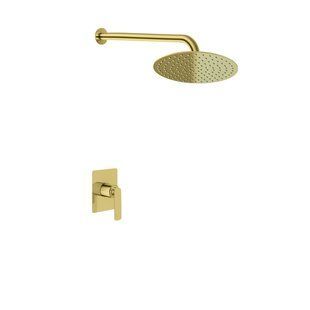 Душова система Kohlman Experience 30 brushed gold + BOX прихованого монтажу KPL-QW220EGDBR30, Золотий