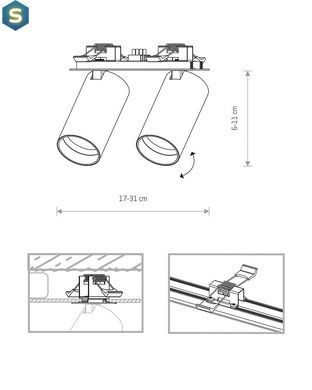 Спот Nowodvorski 7745 Mono surface GU10 2x10W IP20 Bl