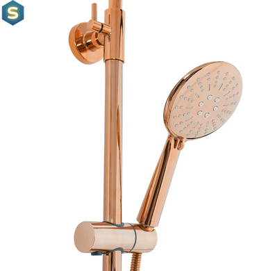 Душовя система Rea Lungo з термостатом та виливом rose gold REA-P6606, Теплый закат