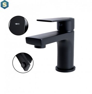 Смеситель для умывальника Yoka Lola 24 black низкий BU.LOLA-24-BLK, Черный матовый