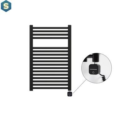 Рушникосушка електрична Zehnder Virando 786 x 500 мм чорна з проводом (AB-080-050-9017-NEX-SC), Черный матовый, Праве, Електронний