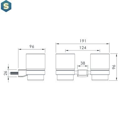 Стакан двойной для ванной комнаты Imprese Grafiky черный никель ZMK041807240, Графит