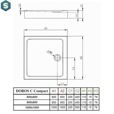 Душовий піддон Radaway Doros C Compact 100x100 SDRC1010-05