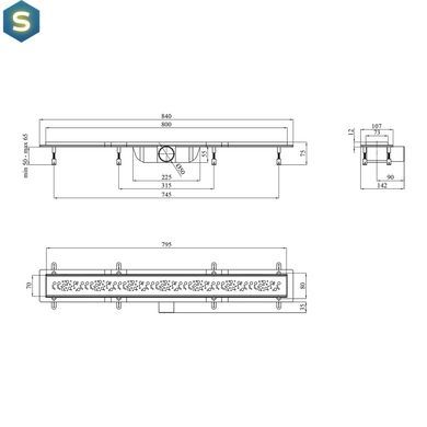 Трап лінійний Kroner KRP Harz M80 Muster CV029587