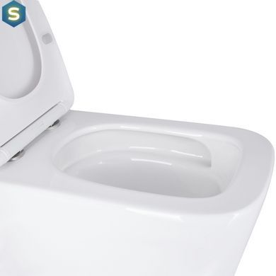 Унітаз підвісний Qtap Tern Ultra Quiet безобідковий з сидінням Soft-close White QT17332303AW, Білий