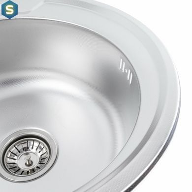 Кухонна мийка з нержавіючої сталі Platinum декор 490 (0,8/180 мм), Decor