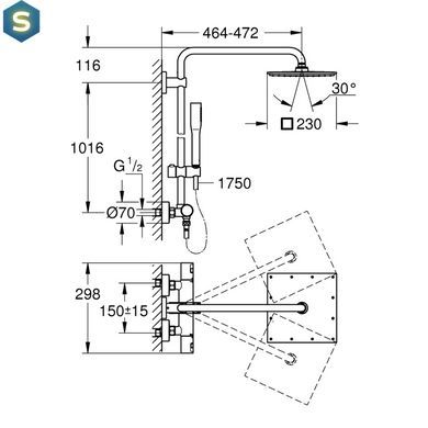 Душевая система термостатическая Grohe QuickFix Vitalio Joy System 230 26365000, Хром