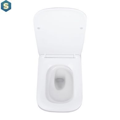 Унітаз підвісний Qtap Tern Ultra Quiet безобідковий з сидінням Soft-close White QT17332303AW, Білий